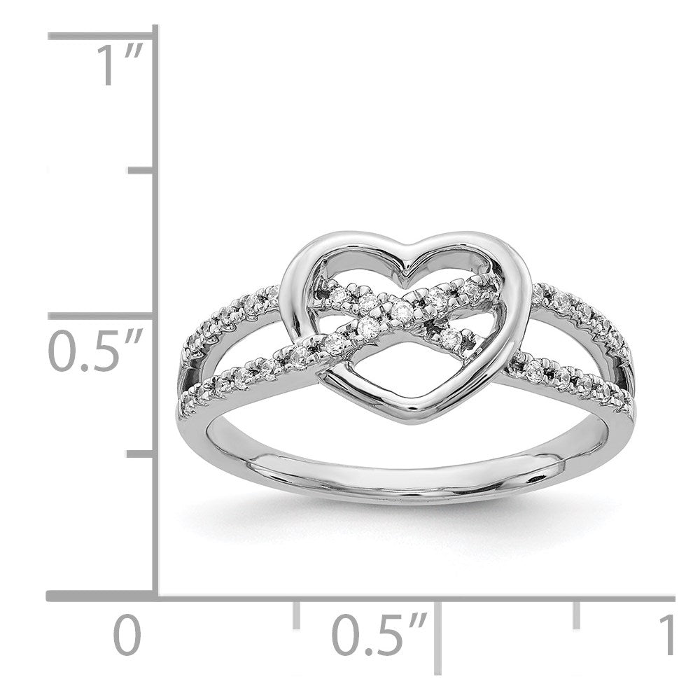 14k White Gold 1/8 carat Diamond Heart Ring