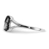 14k White Gold 1/6 carat Black and White Diamond Infinity Heart Ring