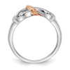 14k Two-tone 1/10 carat Diamond Infinity with Heart Ring