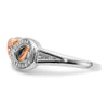 14k Two-tone 1/10 carat Diamond Infinity with Heart Ring