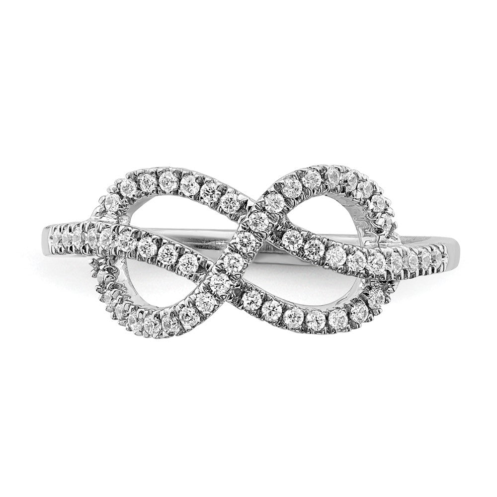 14k White Gold 1/4 carat Diamond Celtic Knot/Infinity Ring
