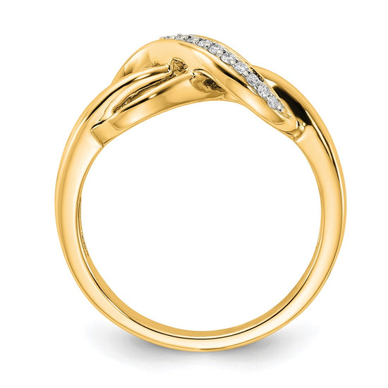 Gold Polished Diamond Infinity Rings