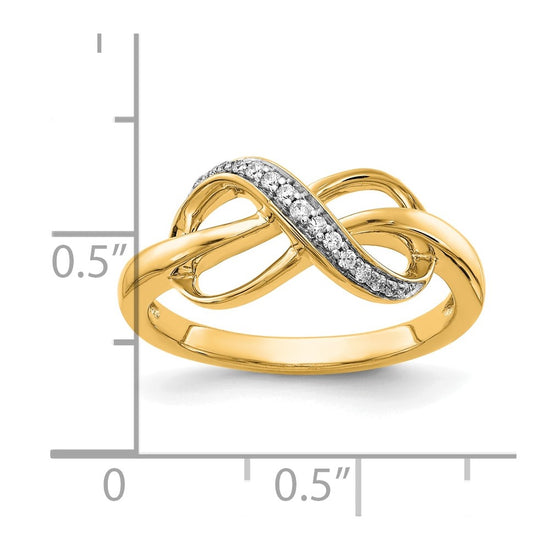 Gold Polished Diamond Infinity Rings