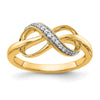 Gold Polished Diamond Infinity Rings