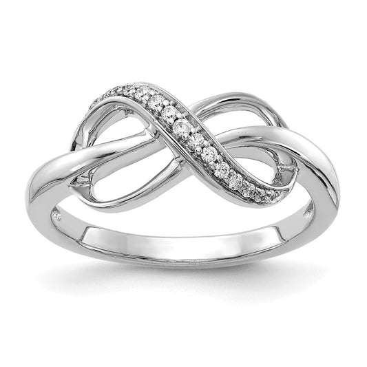 Gold Polished Diamond Infinity Rings