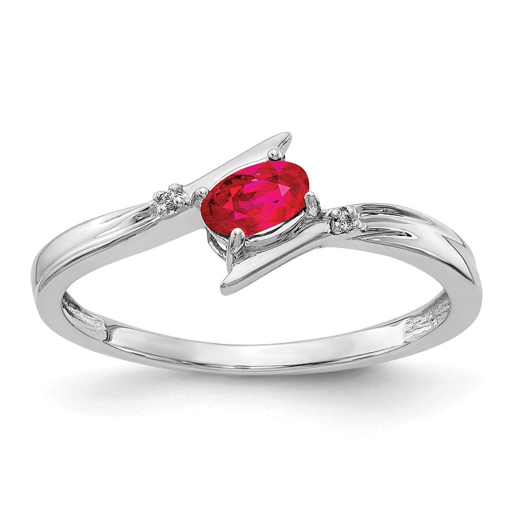 Oval Diamond Gemstone Bypass Ring