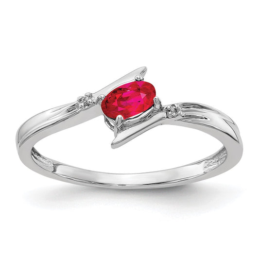 Oval Diamond Gemstone Bypass Ring