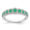 14k White Gold Diamond and Gemstone Polished Ring