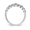 14k White Gold Diamond and Gemstone Polished Ring