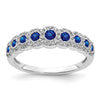 14k White Gold Diamond and Gemstone Polished Ring