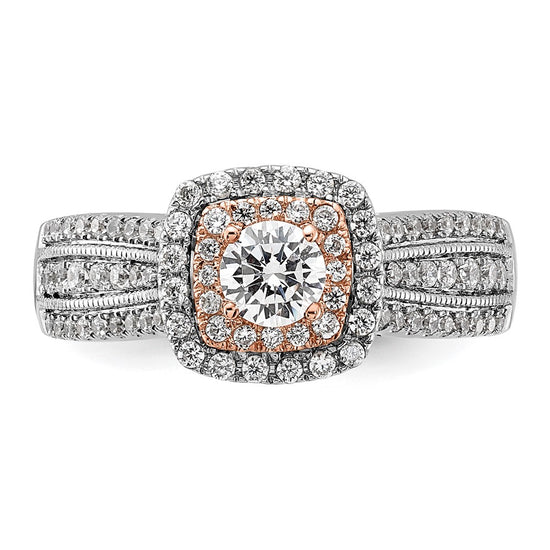 Two-Tone Eternal Promise Lab Grown Diamond Halo Complete Rings