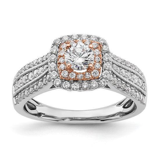 Two-Tone Eternal Promise Lab Grown Diamond Halo Complete Rings
