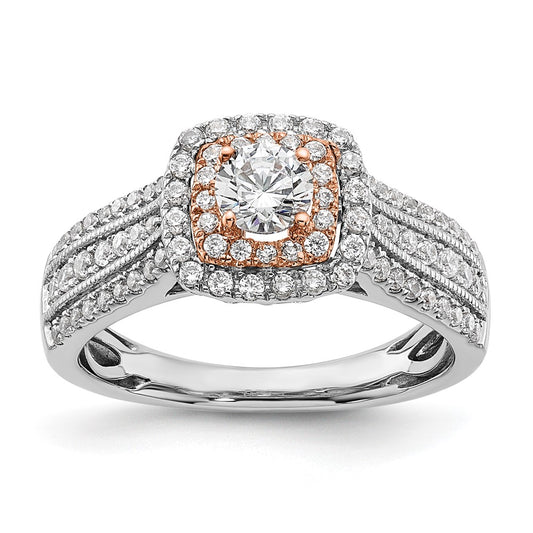 Two-Tone Eternal Promise Lab Grown Diamond Halo Complete Rings