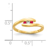 14k Gemstone and Diamond 3-stone Ring