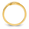 14k Gemstone and Diamond 3-stone Ring
