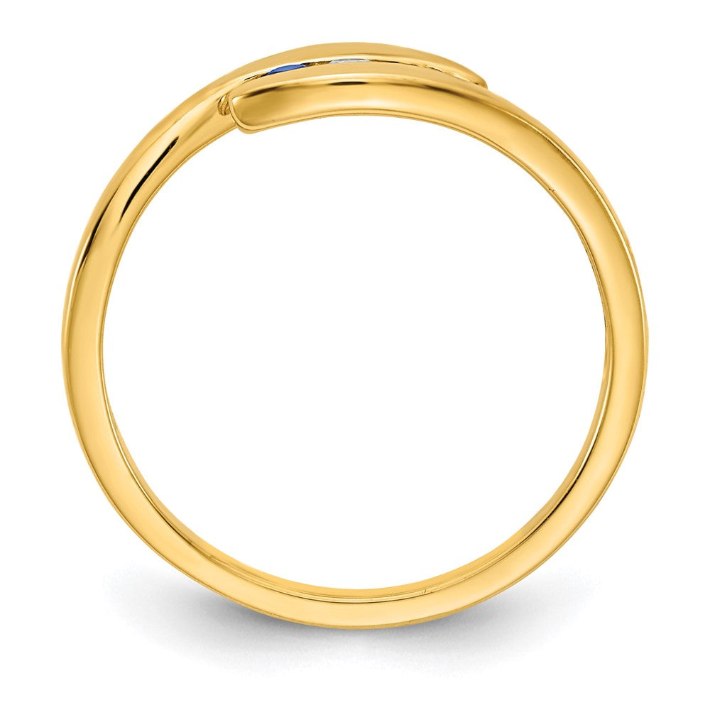 14k Gemstone and Diamond 3-stone Ring