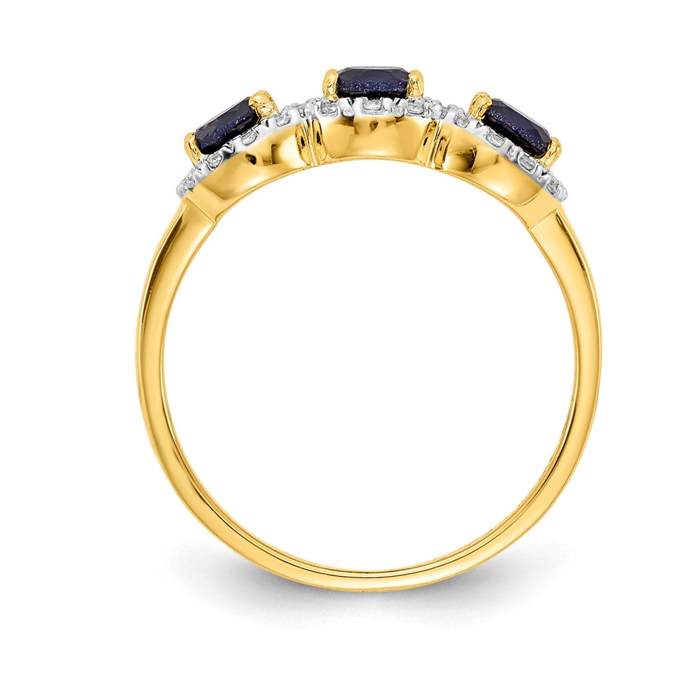 Gemstone and Diamond 3-Stone Ring