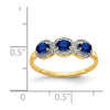 Gemstone and Diamond 3-Stone Ring