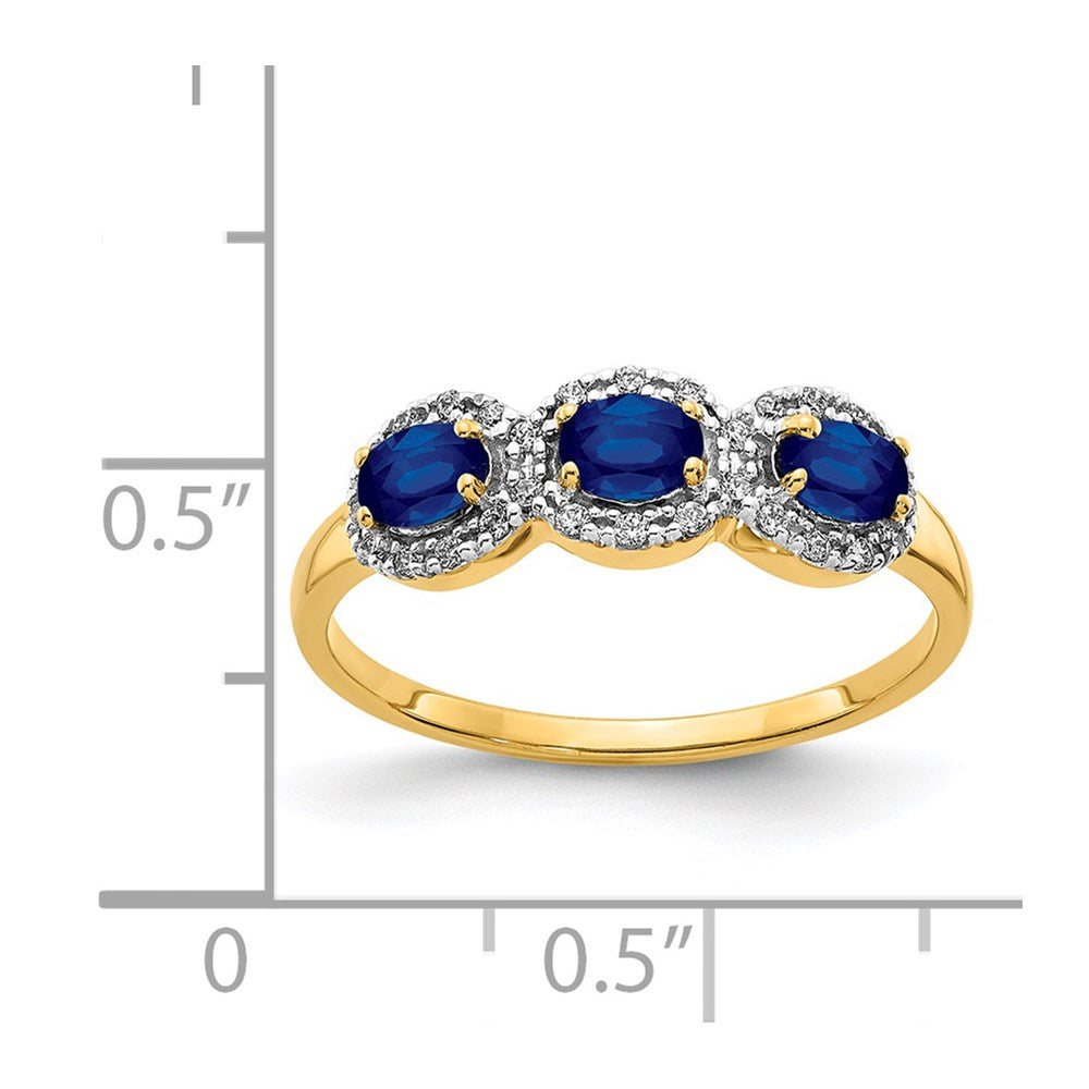 Gemstone and Diamond 3-Stone Ring