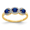 Gemstone and Diamond 3-Stone Ring