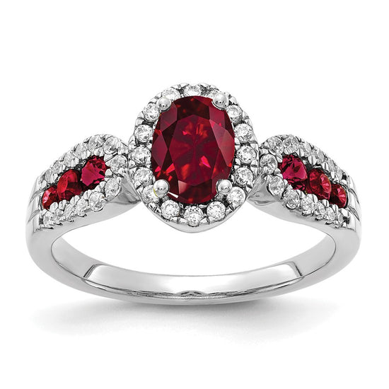 Diamond and Oval Gemstone Ring