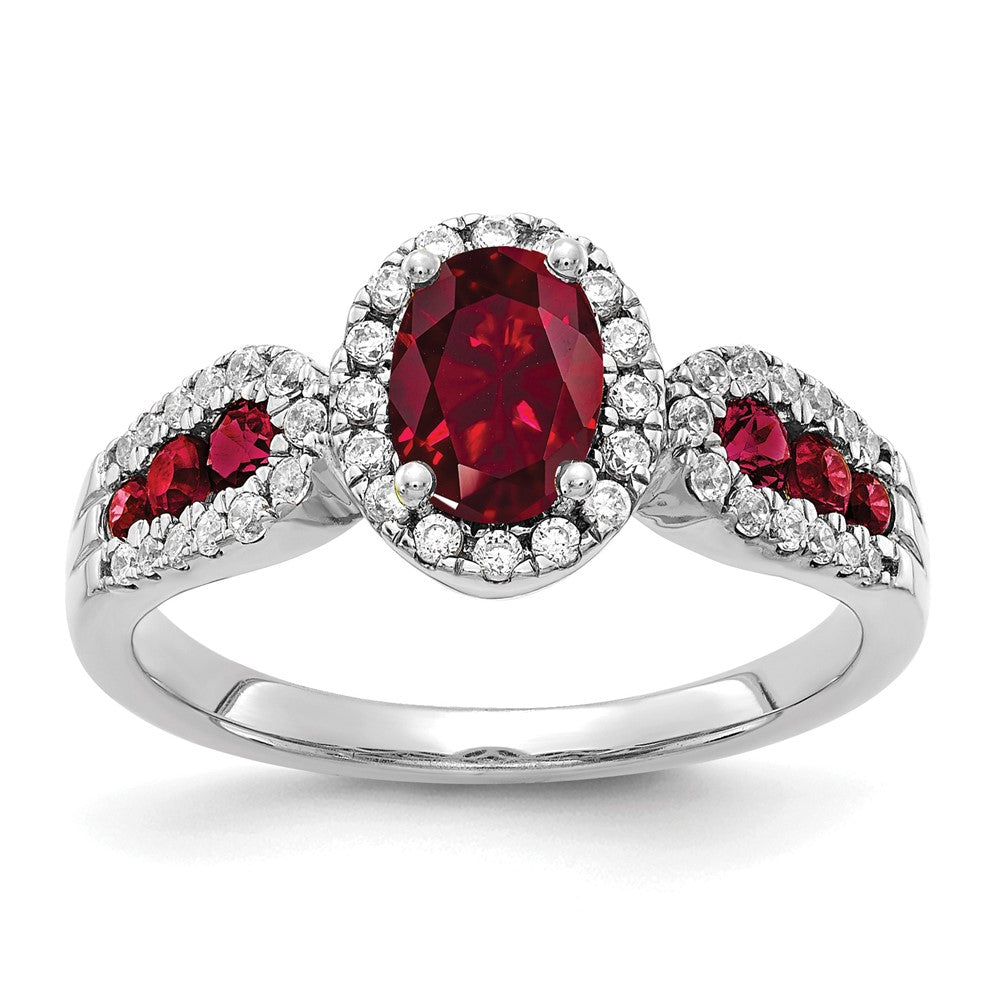 Diamond and Oval Gemstone Ring