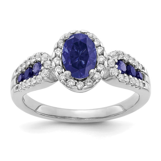 Diamond and Oval Gemstone Ring