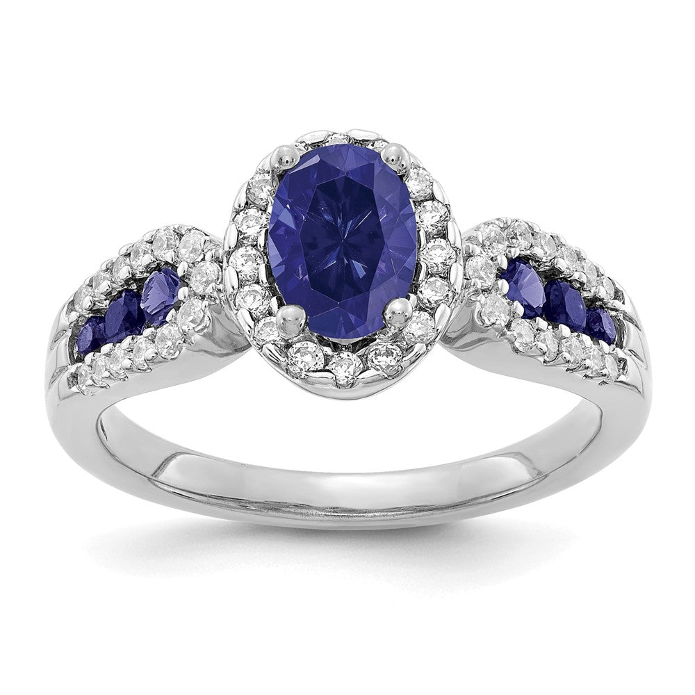 Diamond and Oval Gemstone Ring