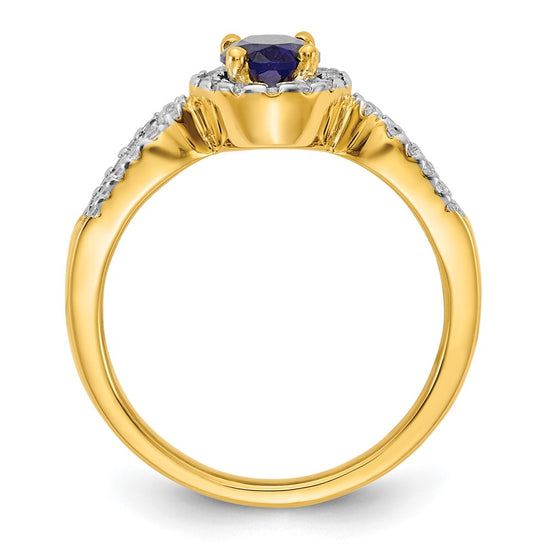 Diamond and Oval Gemstone Ring