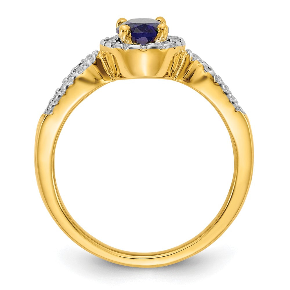 Diamond and Oval Gemstone Ring