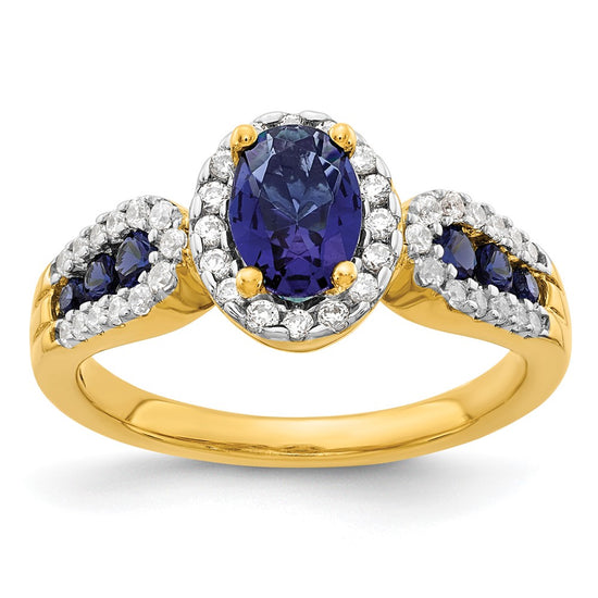 Diamond and Oval Gemstone Ring