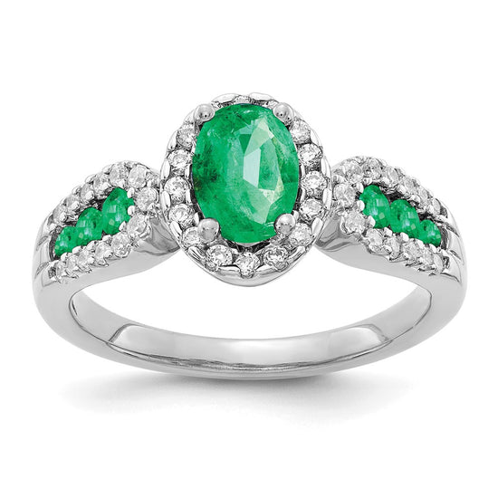 Diamond and Oval Gemstone Ring