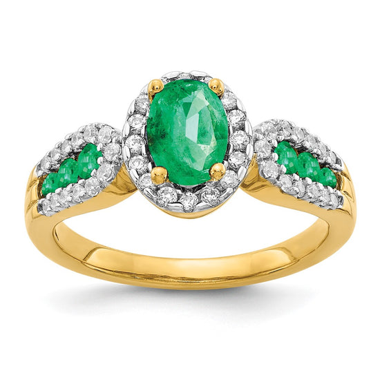 Diamond and Oval Gemstone Ring