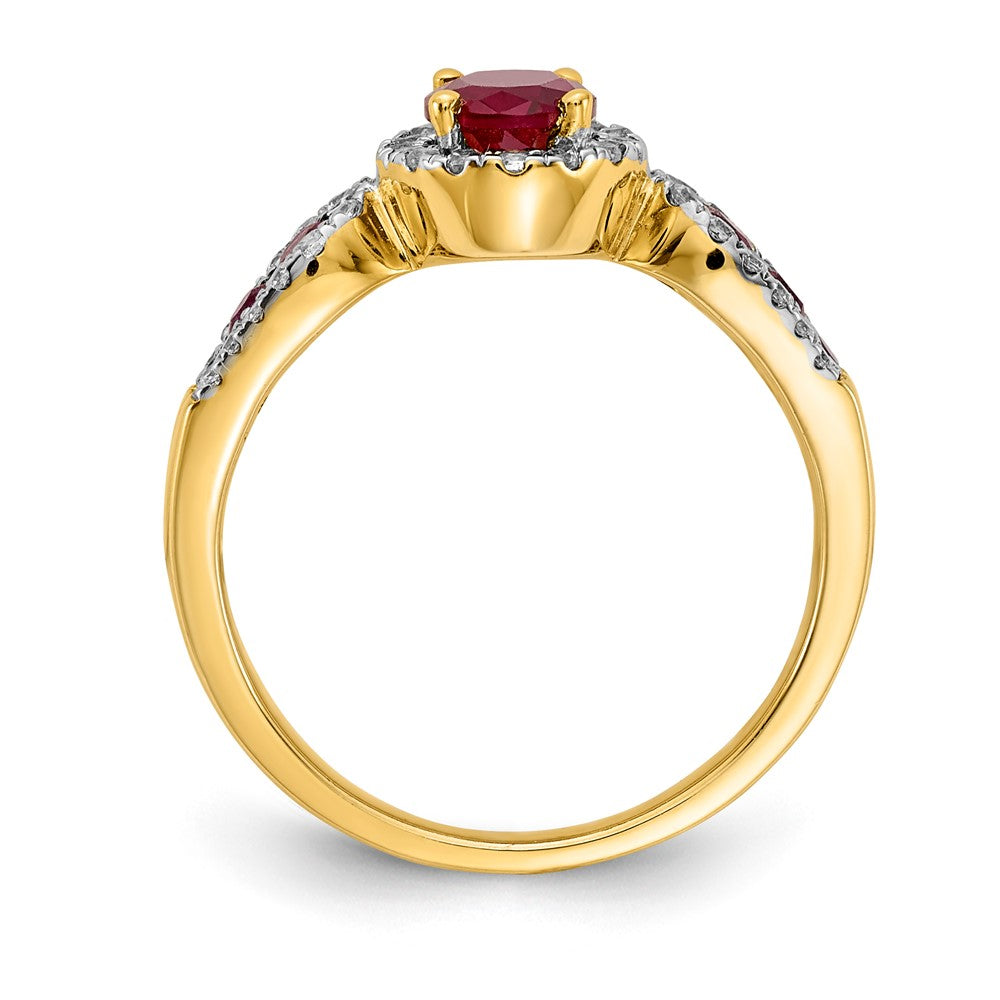 Diamond and Oval Gemstone Ring