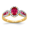 Diamond and Oval Gemstone Ring