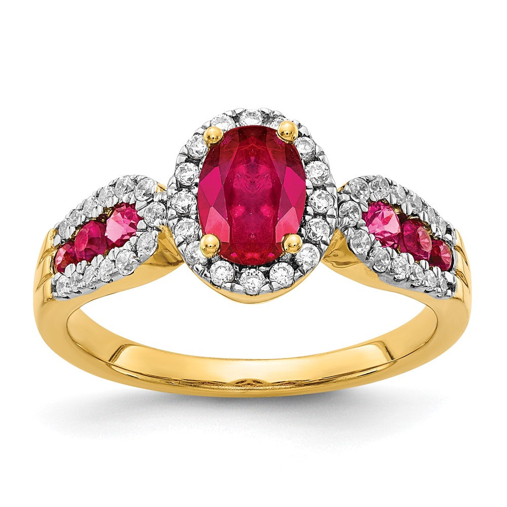 Diamond and Oval Gemstone Ring