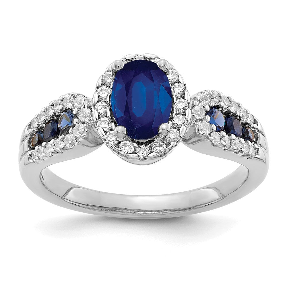Diamond and Oval Gemstone Ring