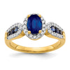 Diamond and Oval Gemstone Ring