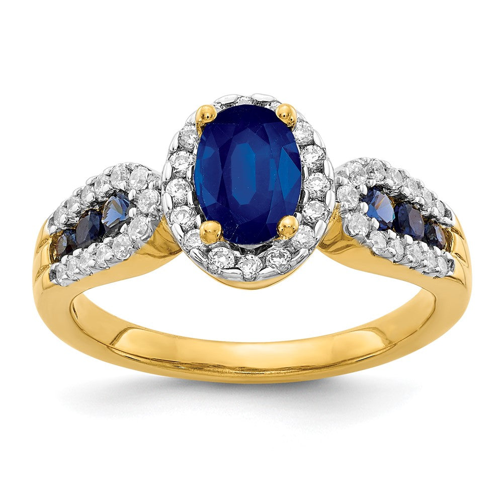 Diamond and Oval Gemstone Ring