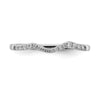 14k White Gold 1/8 carat Diamond Contoured Complete Wedding Band