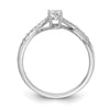 14k White Gold By-Pass (Holds 3/8 carat (5.8x3.8mm) Oval Center) 1/10 carat Diamond Semi-mount Engagement Ring