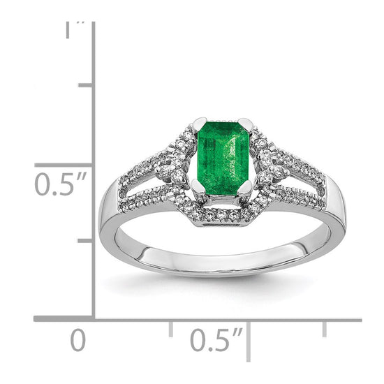 14k White Gold Diamond and Gemstone Ring