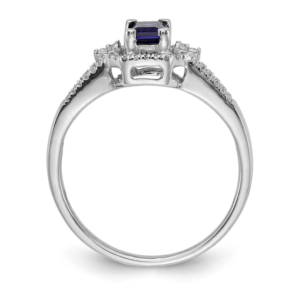 14k White Gold Diamond and Gemstone Ring