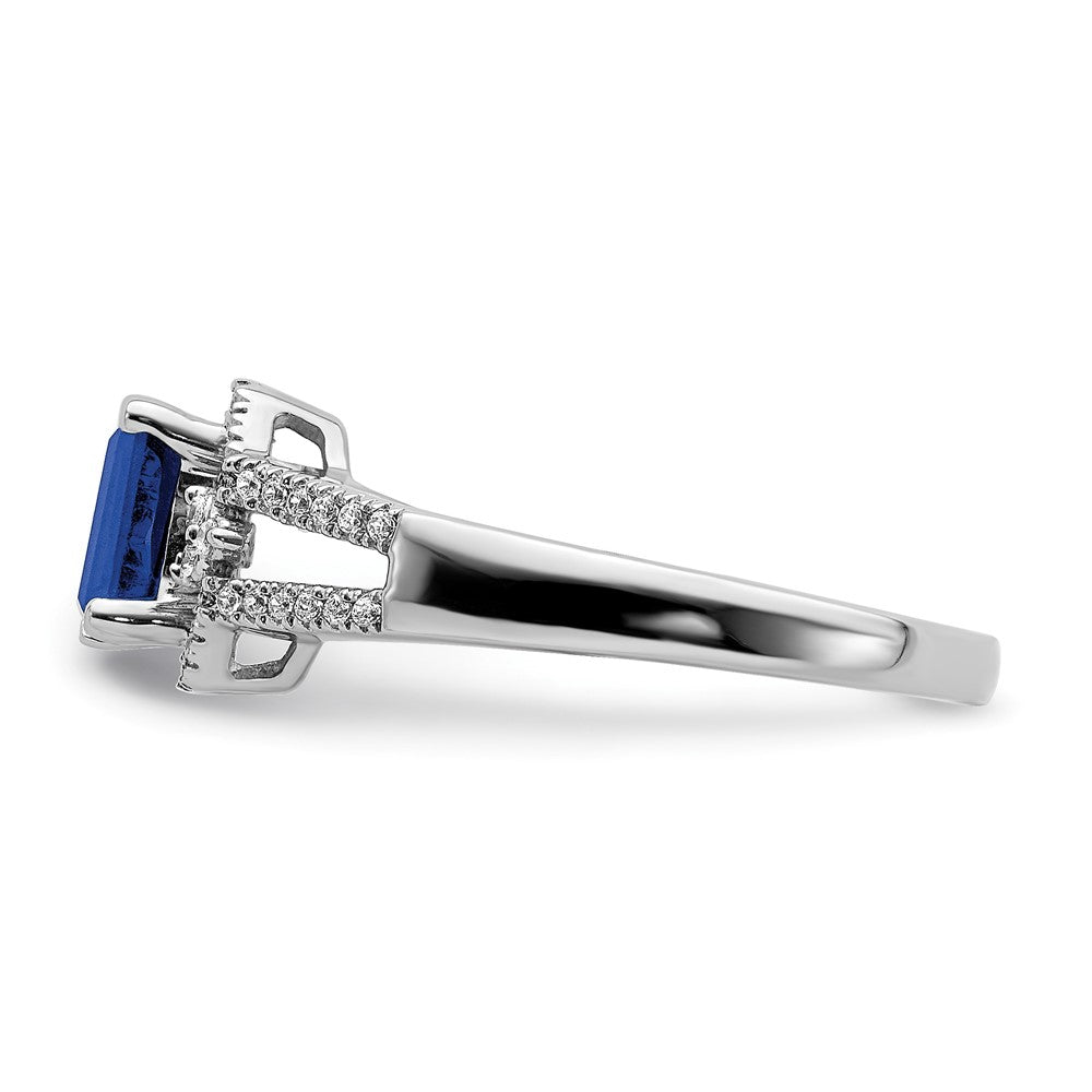 14k White Gold Diamond and Gemstone Ring