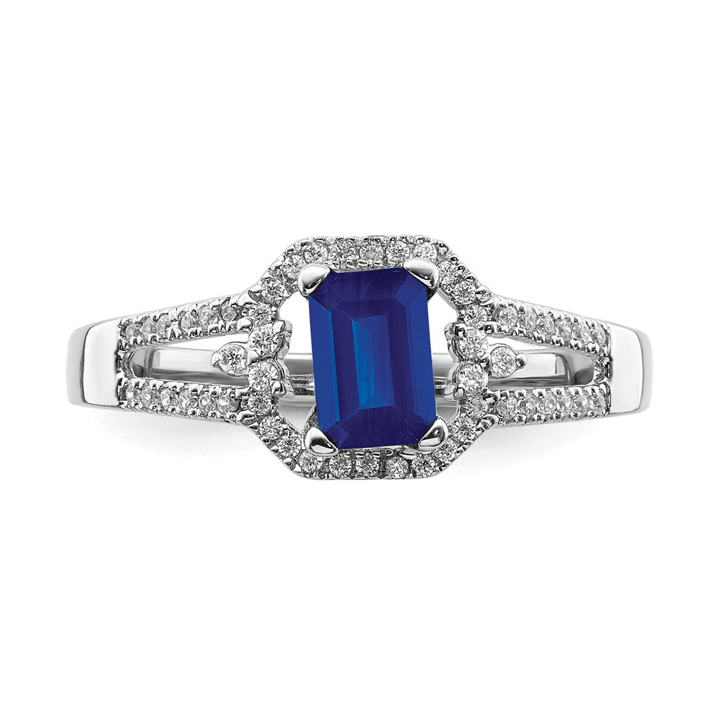 14k White Gold Diamond and Gemstone Ring