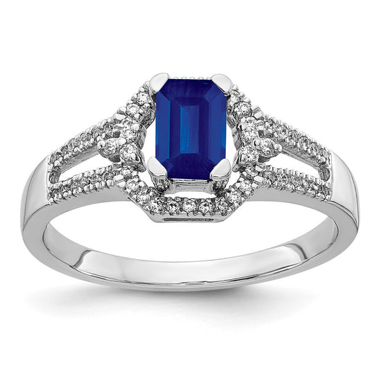 14k White Gold Diamond and Gemstone Ring
