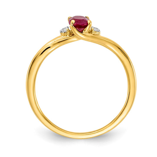 Diamond and Oval Gemstone Ring