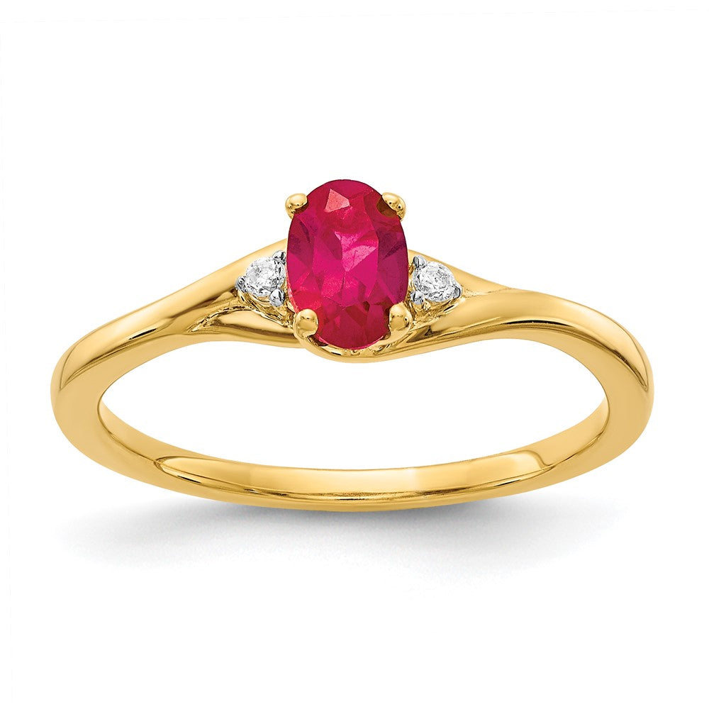 Diamond and Oval Gemstone Ring