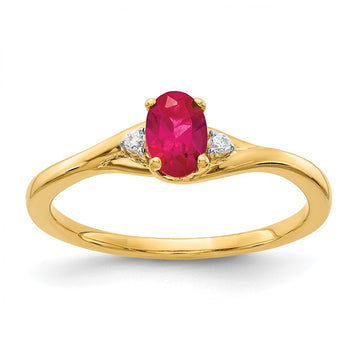 Diamond and Oval Gemstone Ring
