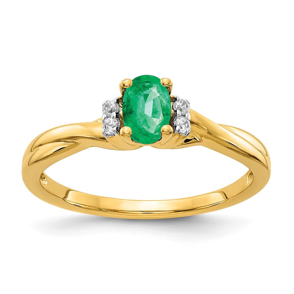 Diamond and Oval Gemstone Ring